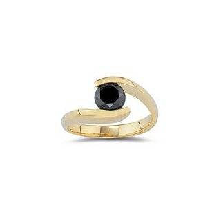 28 Ct AA Black Diamond Solitaire Ring in 14K Yellow Gold 7.5 Jewelry 
