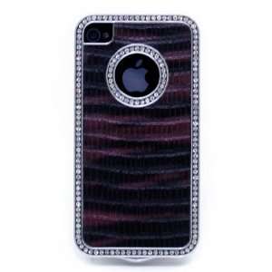  Luxury Purple and Black Snakeskin Rhinestone Bling Hard Case Cover 
