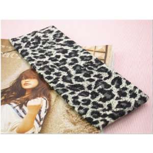 Grey Leopard Animal Print Stretchy Hair Band for Women or Girl Fashion 