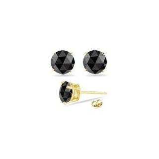   Black Diamond Stud Earrings in 14K Yellow Gold Jewelry 