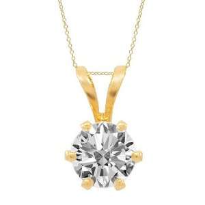   Yellow Gold Diamond Solitaire Pendant 0.45 Ctw Avianne & Co Jewelry