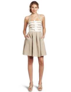    Jessica Simpson Womens Halter Dress with Grosgrain Trim Clothing