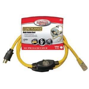 Coleman Cable 9004 12/3 Cord Runner Multi Outlet Extension Cord with 3 