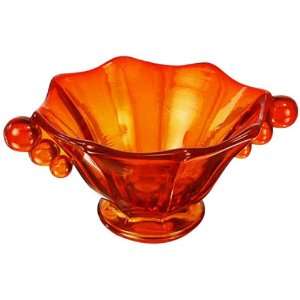 Fenton Art Glass Nut Dish Decorative Bowl, Orange Slice Color, 3 Inch 
