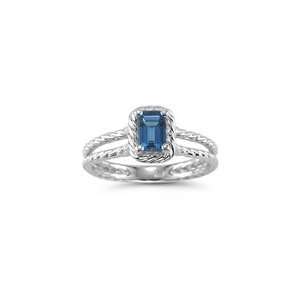   49 Cts London Blue Topaz Solitaire Ring in 14K White Gold 5.0 Jewelry