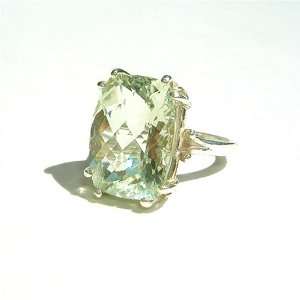  Sparkling Pale Green Amethyst Cocktail Ring Jewelry