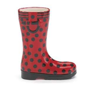  Unique Red Rain Boot Flower Vase with Poka Dots Cute Kids 
