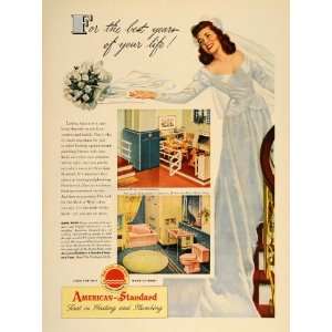   Ad American Standard Bathroom Bride Wedding Dress   Original Print Ad