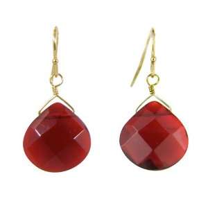  Bold Red Quartz Drop Earrings Jewelry