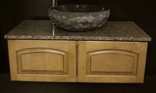   Glaze Maple Vanity Sink Floating Base 36wx15t W/Granite top  