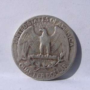 USA 1954 silver Washington Quarter 25 Cents; VF+  