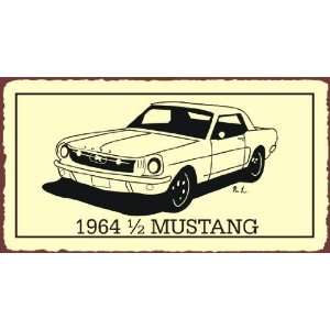 Mustang 1964 1/2 Vintage Metal Art Automotive Garage Classic Car Retro 