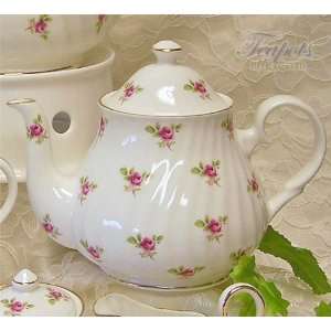 Heirloom Belle Rose Bone China Teapot, 4 cup  Kitchen 