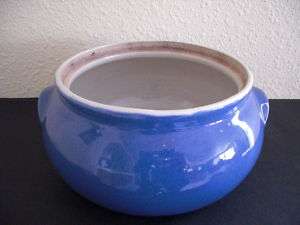 Vintage UHL Pottery Blue Bowl Bean Pot Crock  