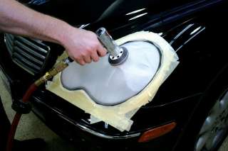 Initial removal of defects using Meguiars Professional Headlight and 