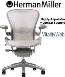 Herman Miller Aeron Chair Titanium Smoke Tuxedo White Gold Large Size 