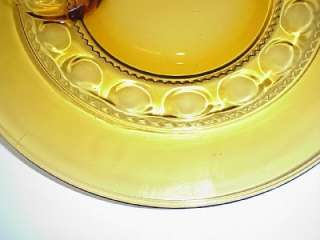 INDIANA KINGS CROWN DEPRESSION AMBER GLASS LUNCH SET 4  