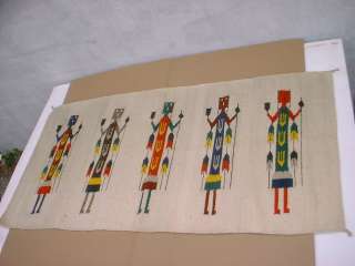   Native American Indian Woven Wool Rug 63x30 Corn Blanket Throw  