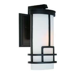   Transitional Outdoor Wall Sconce In Bronze With Amber Glassware Shade