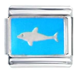  Animal Dolphin In The Blue Italian Charms Bracelet Link 