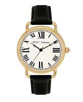 Betsey Johnson Watch, Womens Black Patent Leather Strap BJ00032 02