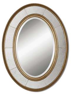   FRENCH CHIC Oval WALL MIRROR Silver/Gold Mantel Bathroom NEW  