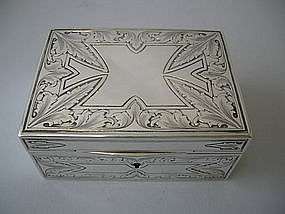 ANTIQUE AMERICAN STERLING SILVER JEWELRY BOX C. 1900  