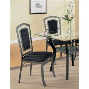  Set of 2 Dining Chairs Antique Black Finish