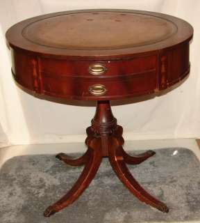 Beautiful Antique Round Pedestal Drum Table w/Drawer  