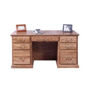   Traditional Executive Desk 72W Antique Alder Finish