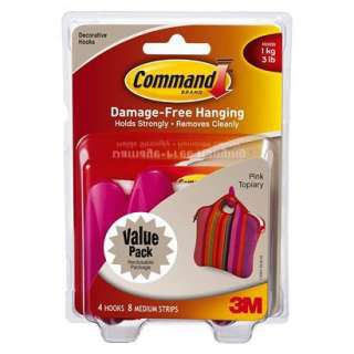 home Products Best Sellers  3M Command Hooks Set of 8 Medium Pink