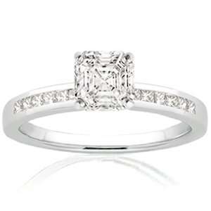   Asscher Cut Diamond Petite Engagement Ring VS1 I Fascinating Diamonds