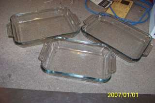   hocking casserole glassware bakeware ovenware dishes pans set of 3