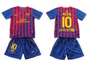 Barcelona home # 10 Messi kids set soccer jersey  