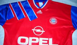 1994 1995, BAYERN MUNCHEN, VINTAGE HOME FOOTBALL JERSEY BY ADIDAS 