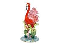 New Swarovski Crystal Red Flamingo Bird Trinket Box  