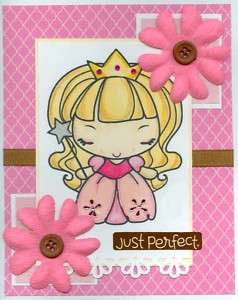 Handmade girl greeting birthday card Pink Princess cute  