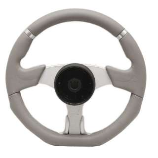   SEA RAY 1820455 BEIGE / SILVER 13 3/4 INCH BOAT STEERING WHEEL W/ CAP