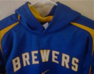 Nike Milwaukee Brewers Therma Fit Pullover Sewn Sweater Sweatshirt 