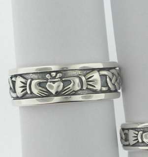 Sterling Silver Celtic Claddagh Wedding Ring IRISH 10  