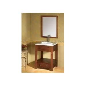   NC5090 24 Bathroom Vanity Set W/ Ceramic Sinktop & Wood Framed Mirror