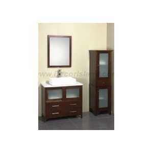   Bathroom Vanity Set W/ Rectangular Vessel Sink, Wood Framed Mirror