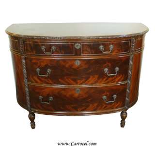 Antique Flamed Mahogany Demi Lune Commode Sideboard  