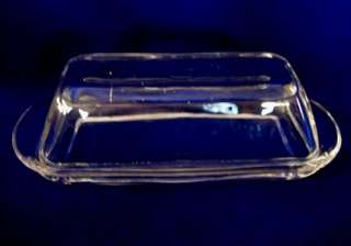 Beautiful Vintage Clear Glass Butter Dish w/Cover  