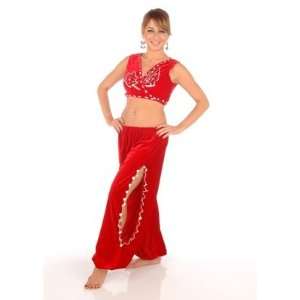  Belly Dance Velvet Harem Pants & Vest Costume Set Toys 