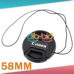 58mm Canon Camera Snap on Len Lens Cap Cover with Cord  