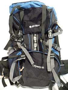 Hi Tec Outdoor Camping Hiking Backpack Blue New Odyssey 65  