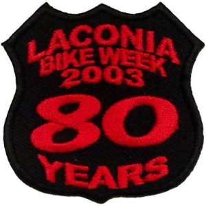  LACONIA BIKE WEEK Rally 2003 80 YEARS Biker Vest Patch 