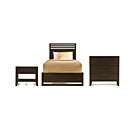   Furniture, Noir Twin 3 Piece Set (Bed, Nightstand and 3 Drawer Chest