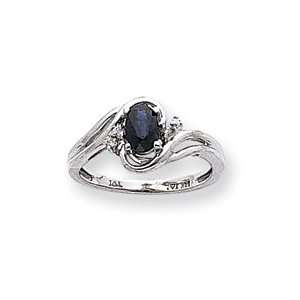   Gold .05ct Diamond and Sapphire Birthstone Ring   JewelryWeb Jewelry